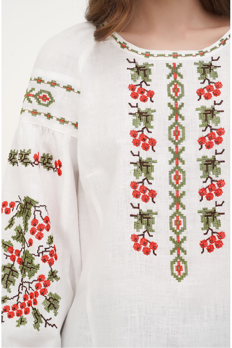 White linen embroidered blouse Dzvinka